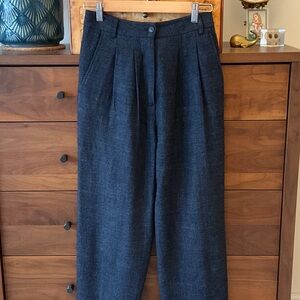 Poetry Navy Linen Wool Dress Pants